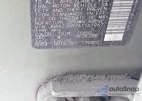 2010 Nissan Cube 1.8Sl from USA, damaged, VIN JN8AZ2KR7AT161967